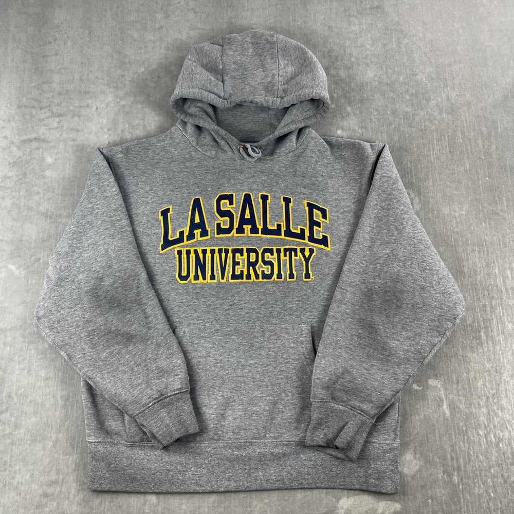 La Salle University Jansport Men M Gray Hoodie Embroidered Collegiate Pullover